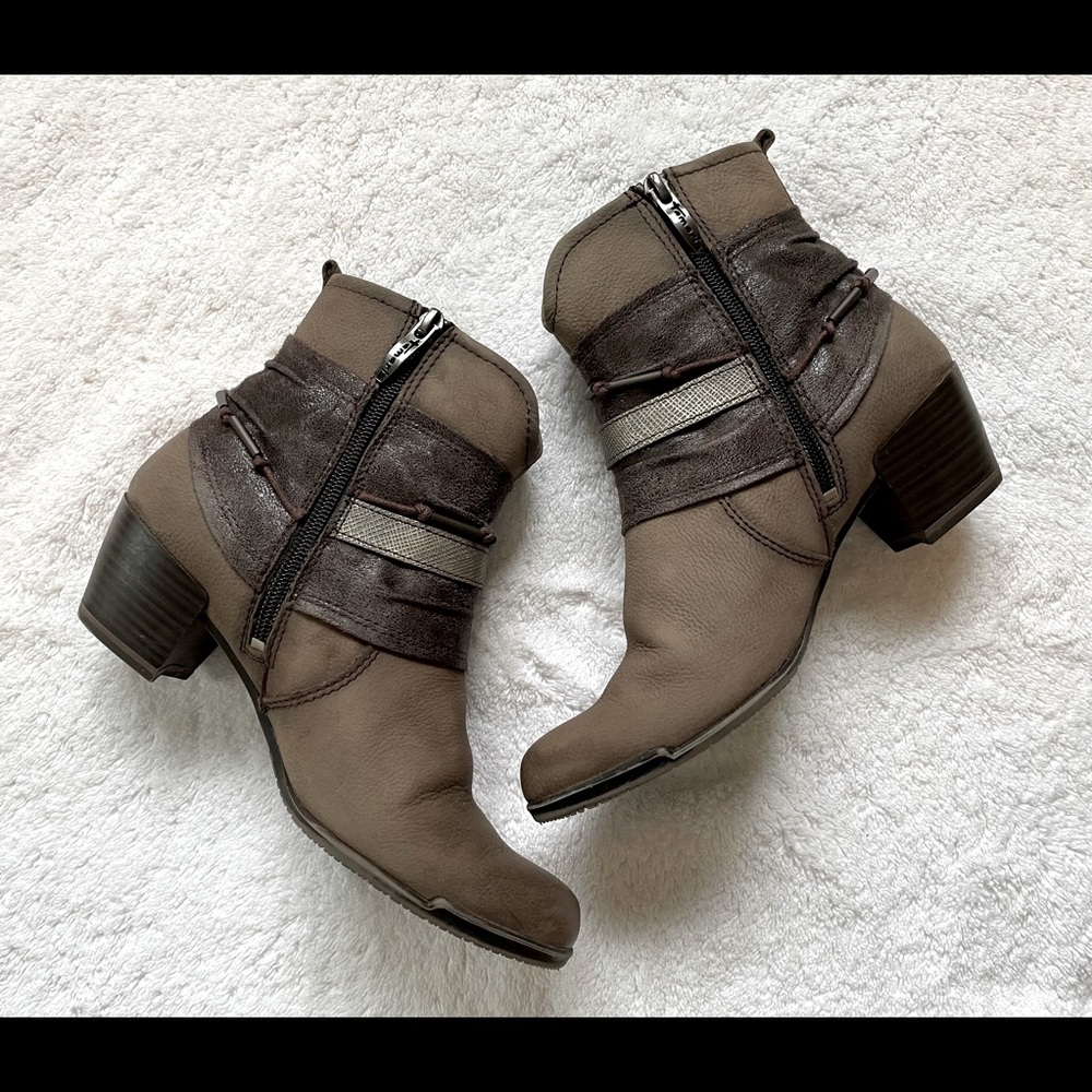 Tamaris Designer Leather Boots Size 37 (6 1/2) Brown; Never Worn NWT - Picture 3 of 10